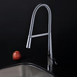 Contemporary Brass Kitchen Faucet - Nickel Brushed Finish T1708 - Kitchen Faucets