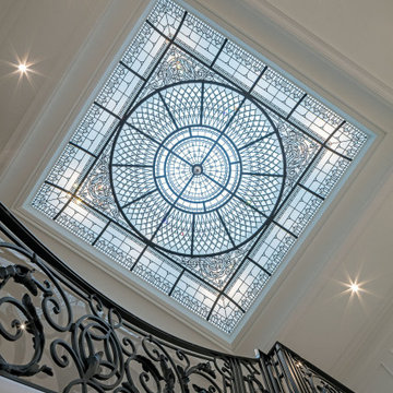 Large stained and leaded glass domed ceiling