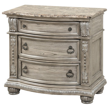 Lucca Gray 3-Drawer 34" W Nightstand