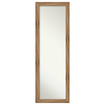 Owl Brown Narrow Non-Beveled Wood On the Door Mirror - 17.5 x 51.5 in.