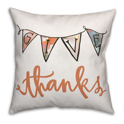 Give Thanks Script Spun Poly Pillow - Products