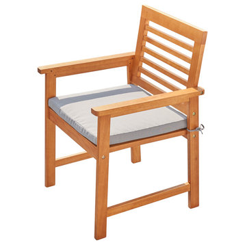 Orsola Honey Slatted Patio Wood Dining Armchair with Cushion