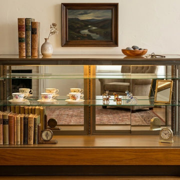 Vintage Glass Top Shelves Storage Display Showcase Cabinet GB691