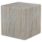 Sunset West - Madera End Table - Complete your setting with a unique piece in our all-weather concrete occasional tables. Featuring an alluring textured wood plank design, the Madera accent tables add interest to any space, indoors or out.