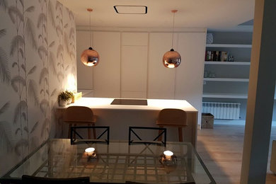 cocina incorporada al salón en Madrid