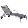Zuo 703601 Casam Chaise Lounge Aluminum Frame, Black and Silver