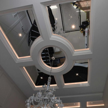 Coffered Ceiling With Mirror Inserts