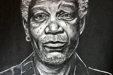 Morgan Freeman Portraiture by ed mestyanek custom art and design