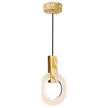 Anello LED Mini Pendant With White Oak Finish