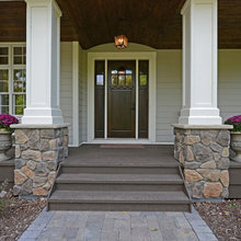 Entry door and ceiling stain