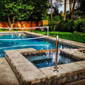 A pool that I designed in a Western Chicago suburb. Built by Barrington Pools I