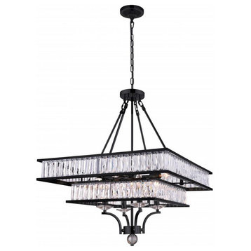 8 Light Chandelier With Black finish