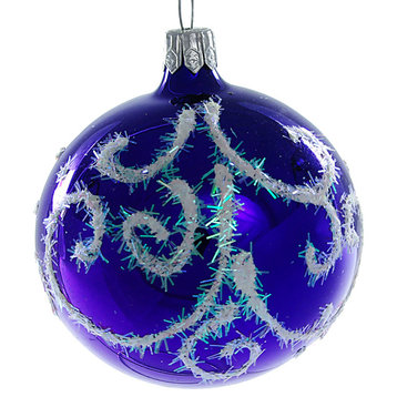 inchShineinch Glass Christmas Ball Ornament (violet, glossy)
