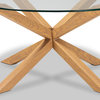 Lida Modern and Contemporary Glass and Wood Finished Coffee Table