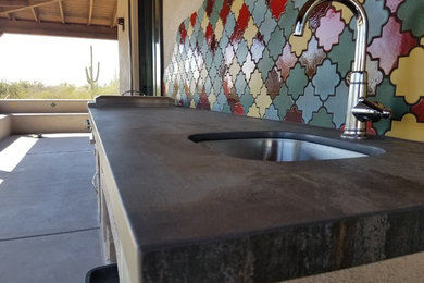 Inspiration for a transitional exterior home remodel in Phoenix