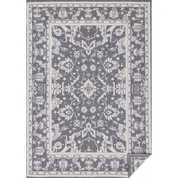 Brooke Collection Reversible Traditional Indoor Outdoor Rug, 7'10"x11'2"