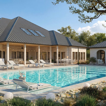 Luxury Poolside Resort Villa – 3D Exterior Rendering