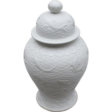 Temple Jar Vase Fish White Colors May Vary Variable Handmade Ca