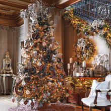 Christmas holiday decorating w/ribbon
