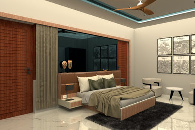 Minimalist bedroom photo in Other