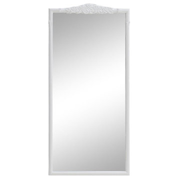 Coaster Sylvie Glass French Provincial Rectangular Floor Mirror White