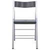 LeisureMod Menno Lucite Acrylic Stackable Dining Folding Chair, Black