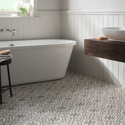 Berkeley Charcoal Patterned Encaustic Tile - Flooring