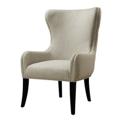 Seraphine Mink Fabric Arm Chair - Armchairs And Accent Chairs