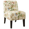 Accent Chair, Multicolor Floral Fabric