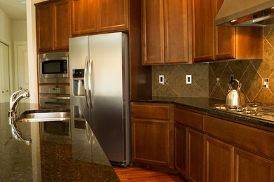 Example of a trendy kitchen design in New York