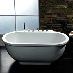 72" x 38" ARIEL AM128JDCLZ MODERN FREESTANDING WHIRLPOOL MASSAGE BATH TUB - Bathtubs