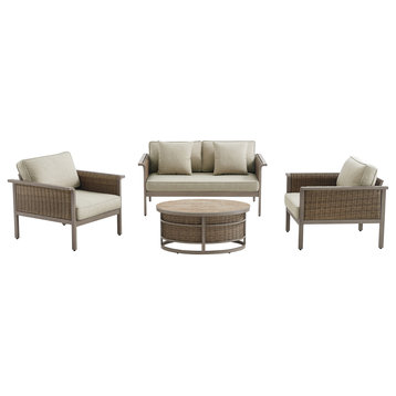 OVE Decors Danforth 4-Piece Outdoor Patio Conversation Furniture Set