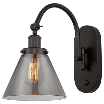 Cone Sconce, Oil Rubbed Bronze, Plated Smoke, Plated Smoke