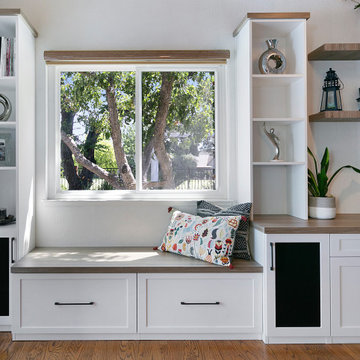 Custom Home Office and Storage Solutions with Warm Wood Accents