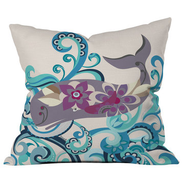 Valentina Ramos Whale Blossom Outdoor Throw Pillow