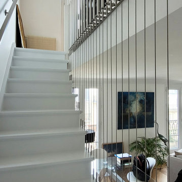 Garde-corps escalier câble vertical