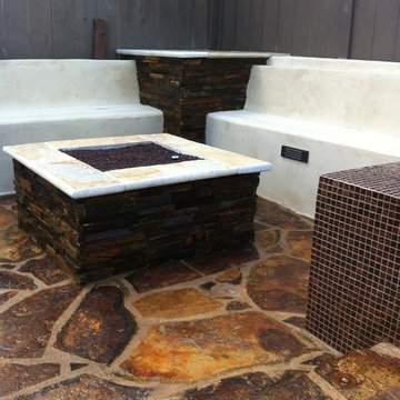 Pool Deck Remodel - Custom concrete, bbq and depressed fire pit