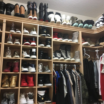 One of 2 closets devoted to sneakers