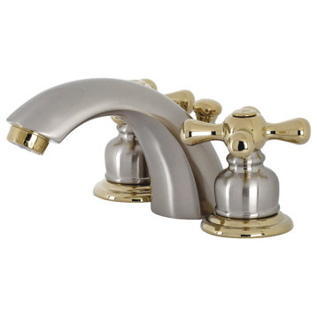 KB949AX Victorian Mini-Widespread Bathroom Faucet, Brushed Nickel/Polished Brass