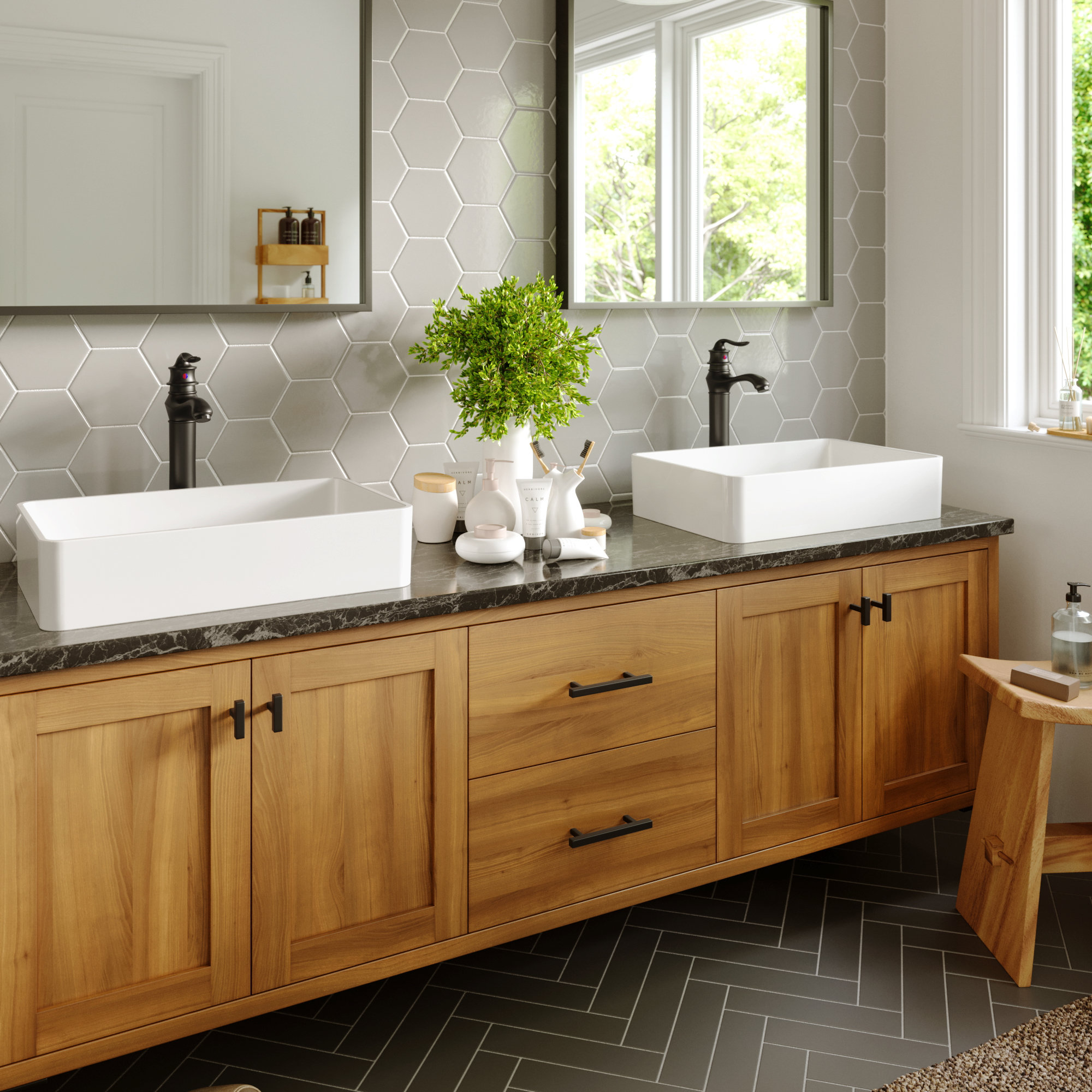 Karran KBF432 1-Hole 1-Handle Vessel Faucet With Pop-up Drain, Matte Black