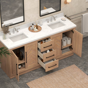 Vivian 72'' Light Bathroom Vanity