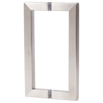 8" Back to Back Square Pull, Brushed Nickel