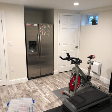 Modern Basement Renovation With Home Gym, Lexington, MA