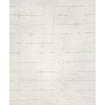 Moroccan Shag Wool Gray/Ivory Area Rug, 14'x18'