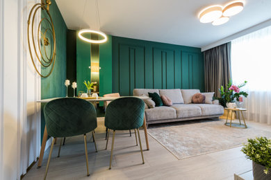 Example of a small eclectic living room design in Other