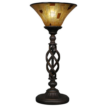Elegante Table Lamp, Dark Granite, 10" Penshell Resin Shade Glass