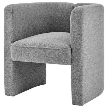 New Pacific Direct Ariela 20" Fabric Plywood Accent Arm Chair in Gray