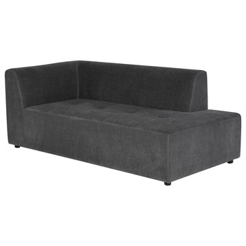 Parla Cement Fabric Modular Sofa Chaise Right