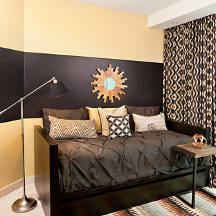 75 Bedroom with Yellow Walls Design Ideas - Stylish Bedroom with Yellow
