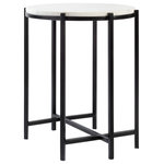 Livabliss - Surya Anaya ANA-002 End Table, Marble/Black - Our Anaya Collection offers an enduring presentation of the modern form that will competently revitalize your decor space. Made in India with Marble, Metal. For optimal product care, wipe clean with a dry cloth. Manufacturers 30 Day Limited Warranty.